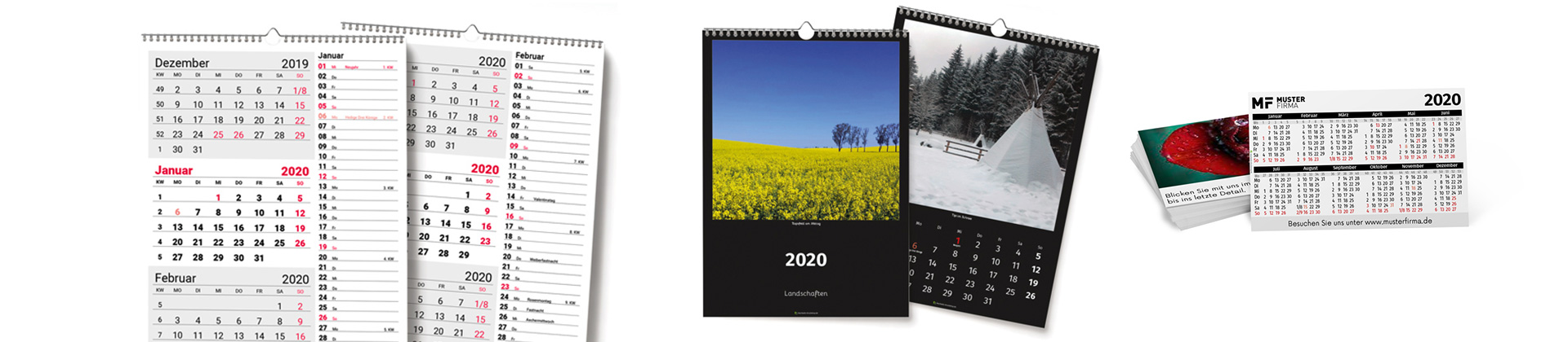 Wand-/Taschenkalender 2020 für Firmen und Privat