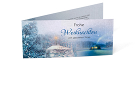 Firmen-Weihnachtskarte „Brücke / Winterwald“