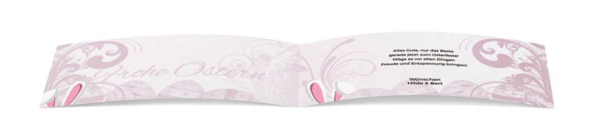 Ostergrußkarte „Hasenohren pink“
