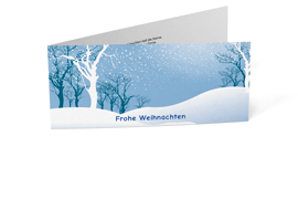 Weihnachtskarte „Bäume / Schneerieseln“