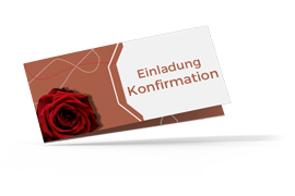 Konfirmationseinladung „Rose Schnörkel“