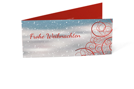 Firmen-Weihnachtskarte „Flocken rot“