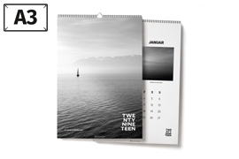 A3-Wandkalender „Minimalistic“ (Kalendarium schwarz), hoch