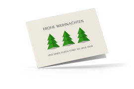 Firmen-Weihnachtskarte „Drei Tannenbäume“