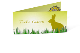 Ostergrußkarte „Hase im Gras“