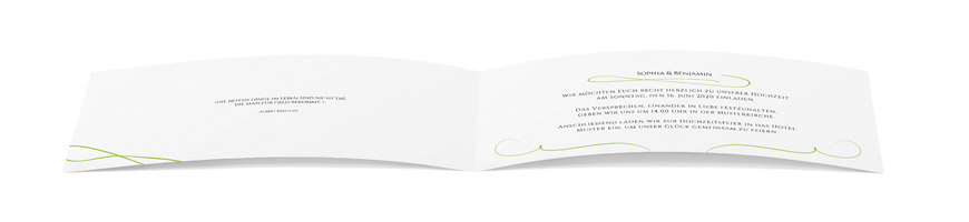 Hochzeitseinladung „Grüne Linien“