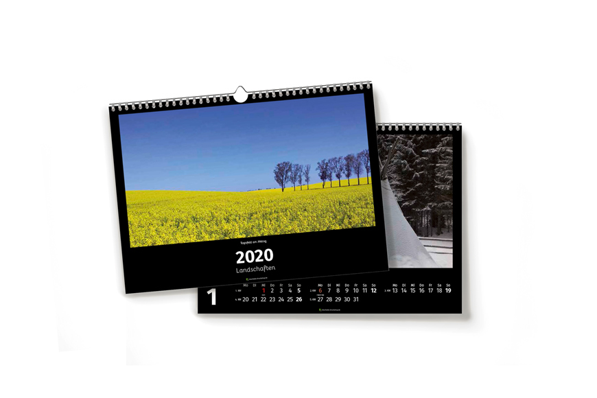 A4-Wandkalender (Kalendarium weiß), quer