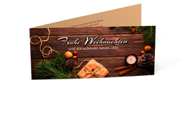 Weihnachtskarte „Weihnachtsschmuck / Holz“